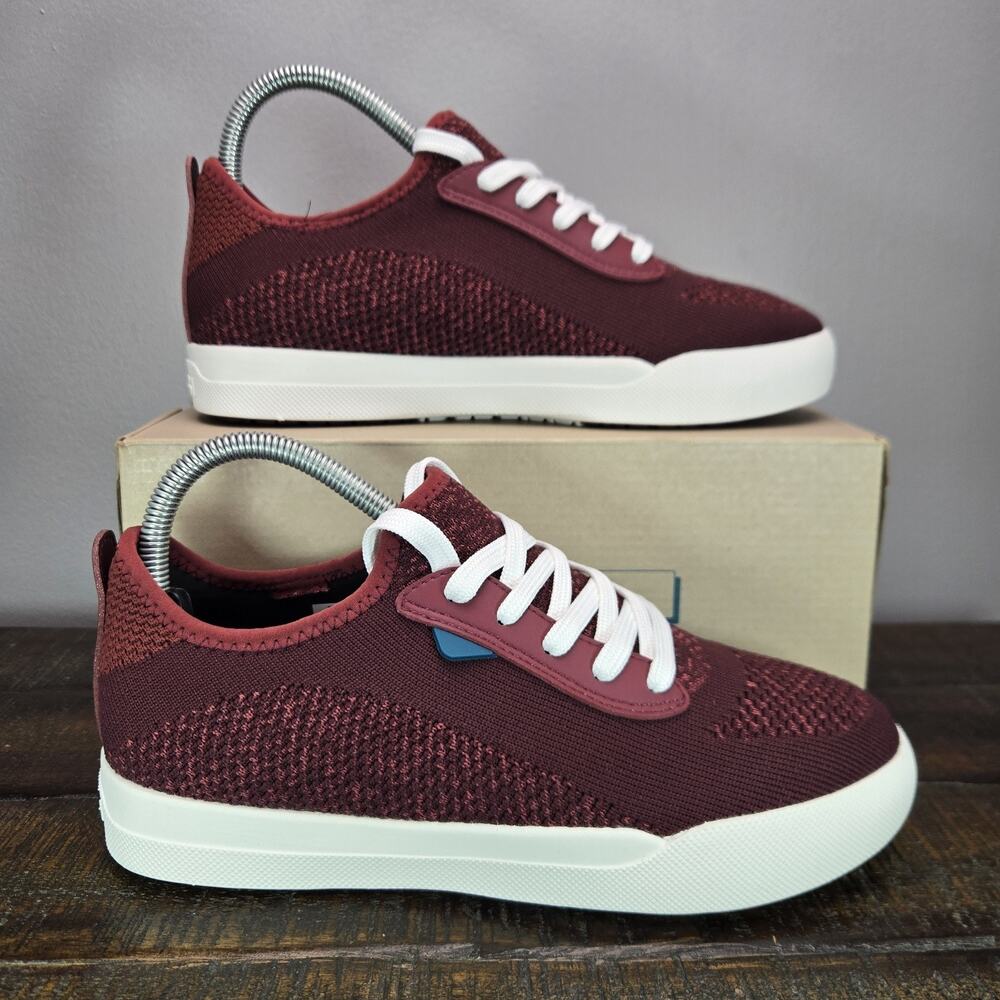 NEW Vessi Weekend 1.5 Womens Size 5 Waterproof Shoes Sneakers Mahogany Red White